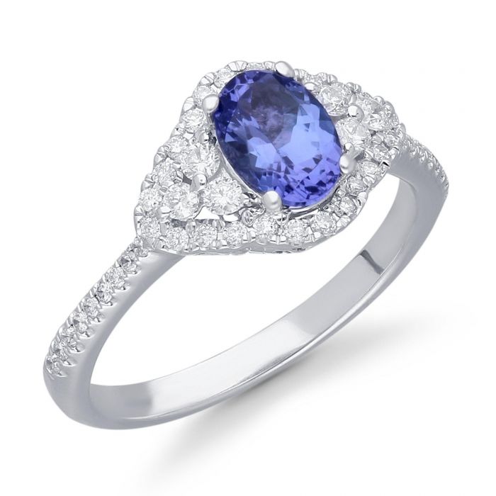 Kallati Oval Tanzanite and Diamond Ring 1/4ctw | REEDS Jewelers
