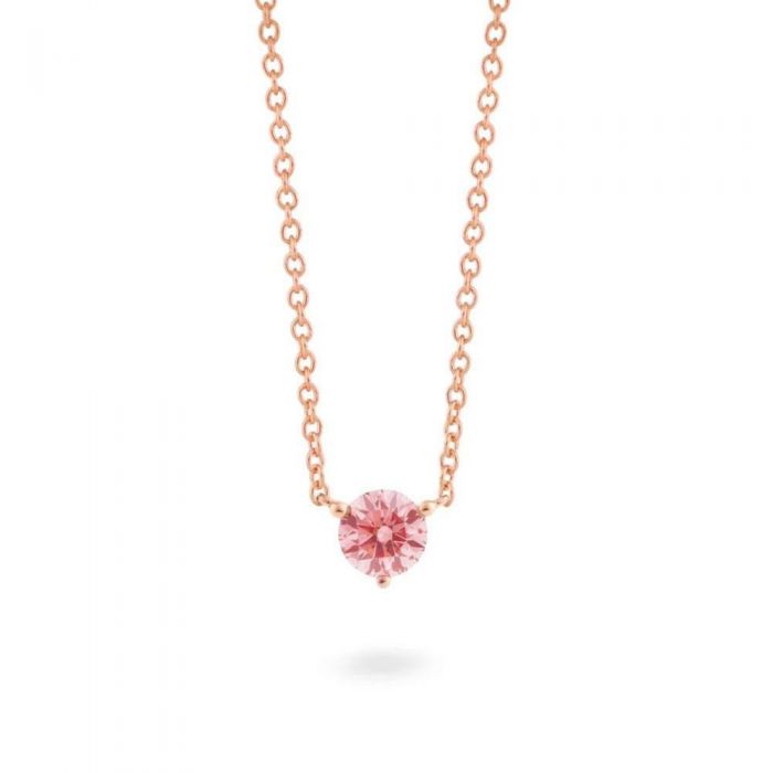 Lightbox Pink Lab Grown Diamond Solitaire Necklace 1/2ct REEDS Jewelers