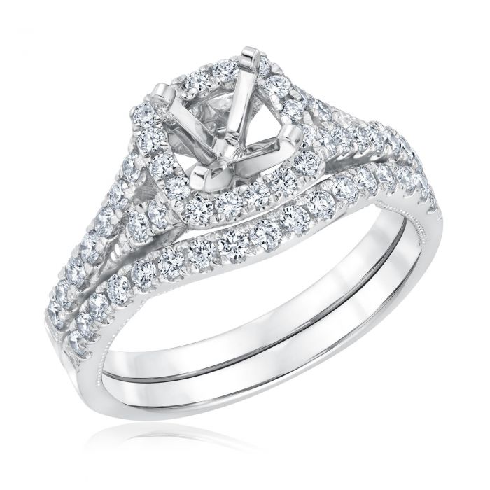 Ellaura Design REEDS Exclusive Cushion Diamond Semi-Mount Engagement ...