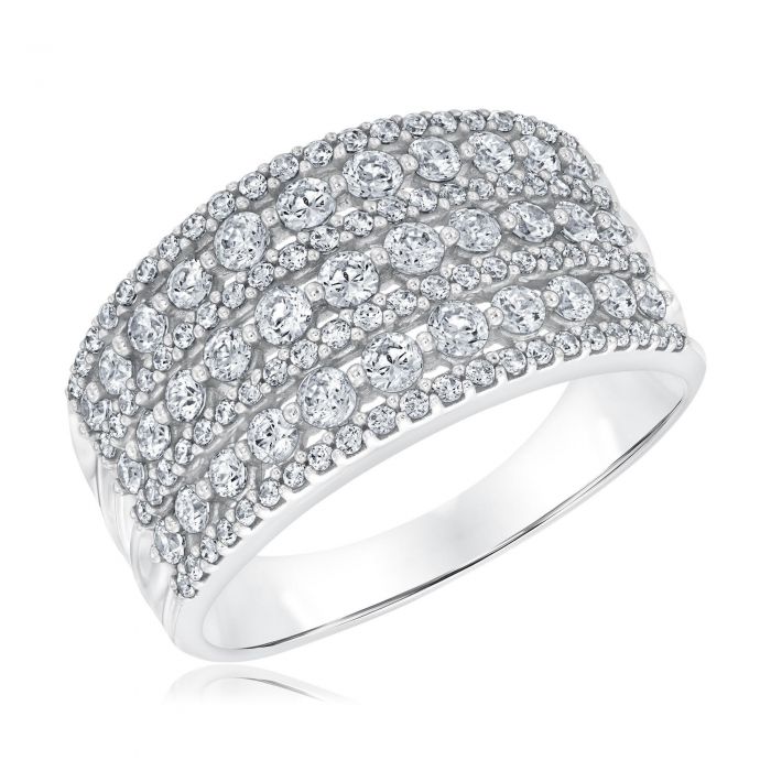 Ellaura Embrace Round Diamond MultiRow Anniversary Ring 1ctw REEDS