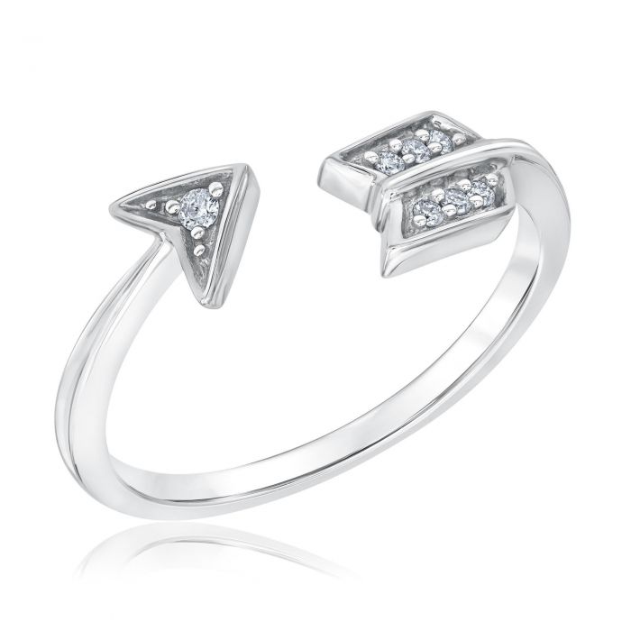 Sterling Silver Arrow Wrap Ring 1/20ctw | REEDS Jewelers