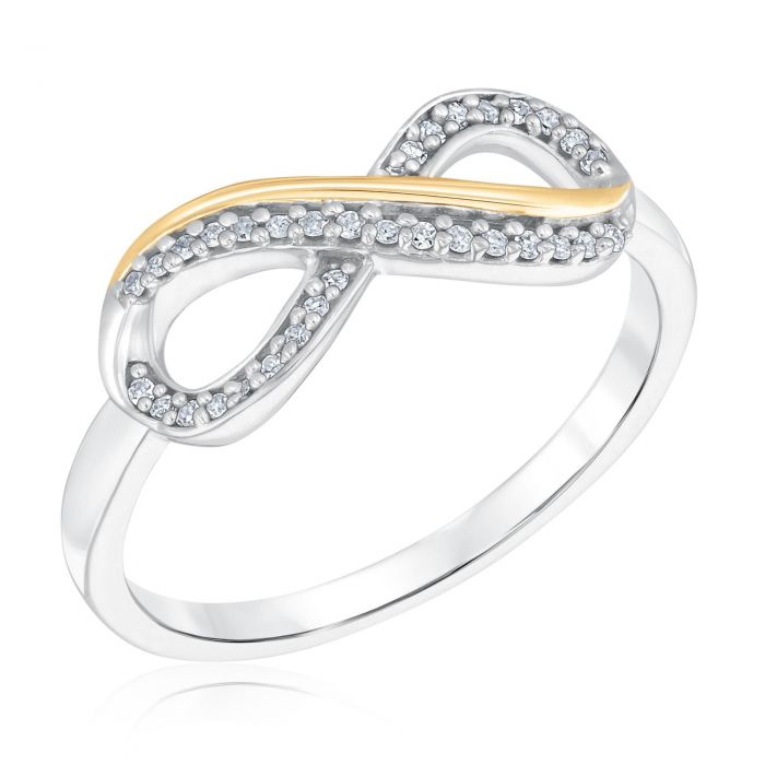 TwoTone Diamond Infinity Ring 1/10ctw REEDS Jewelers