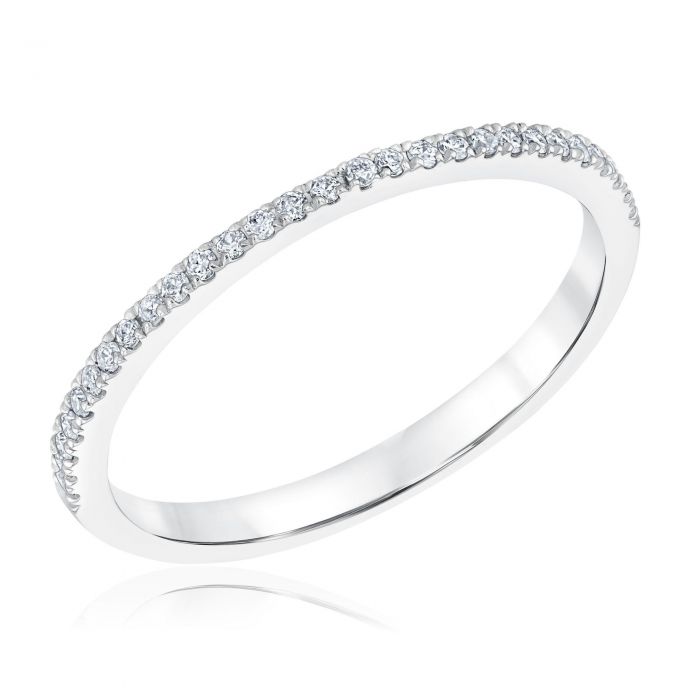 White Gold Wedding Band for True by Hallmark Bridal Ring 1/10ctw ...