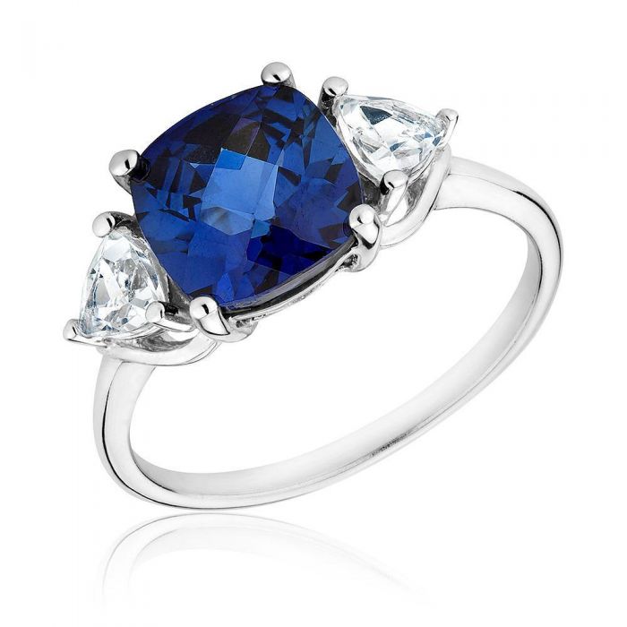 Created Blue Sapphire and Created White Sapphire Ring Item 19349836 REEDS Jewelers