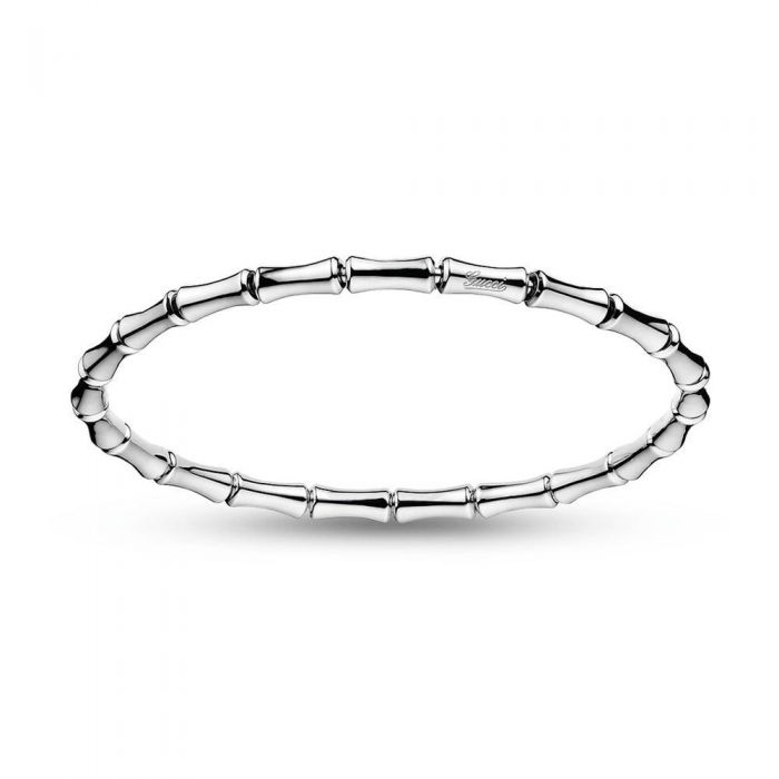 Gucci Bamboo Thin Bracelet In White Gold Item 19487628 Reeds Gucci Bamboo Thin Bracelet In White Gold
