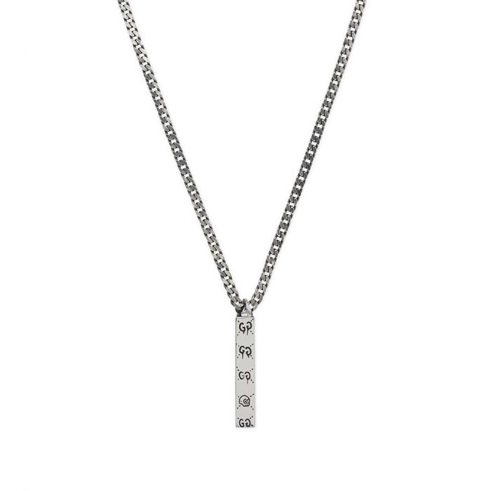 Gucci Sterling Silver Ghost Pendant Necklace Item 19817477 REEDS