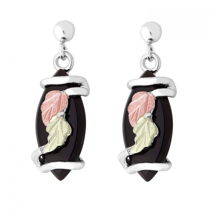 Landstrom S Black Hills Gold Sterling Silver Onyx Earrings Landstrom S Black Hills Gold Sterling Silver Onyx Earrings