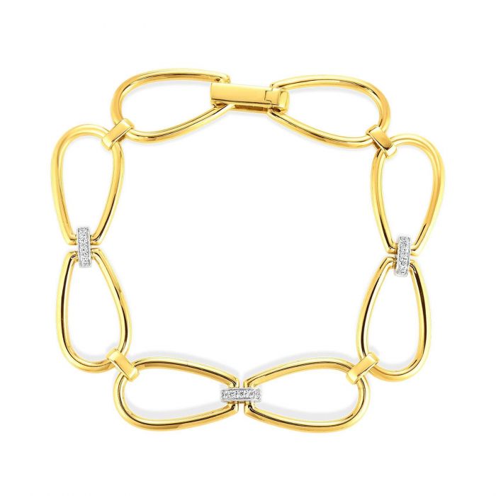 Roberto Coin Clica Parisienne Yellow Gold Diamond Bracelet 1 6ctw Roberto Coin Clica Parisienne Yellow Gold Diamond Bracelet 1 6ctw