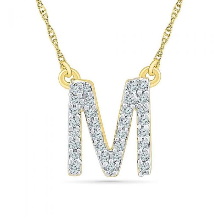 Yellow Gold Diamond Uppercase Initial M Pendant 1 15ctw Item Yellow Gold Diamond Uppercase Initial M Pendant 1 15ctw Item Nq205616bty Reeds Jewelers