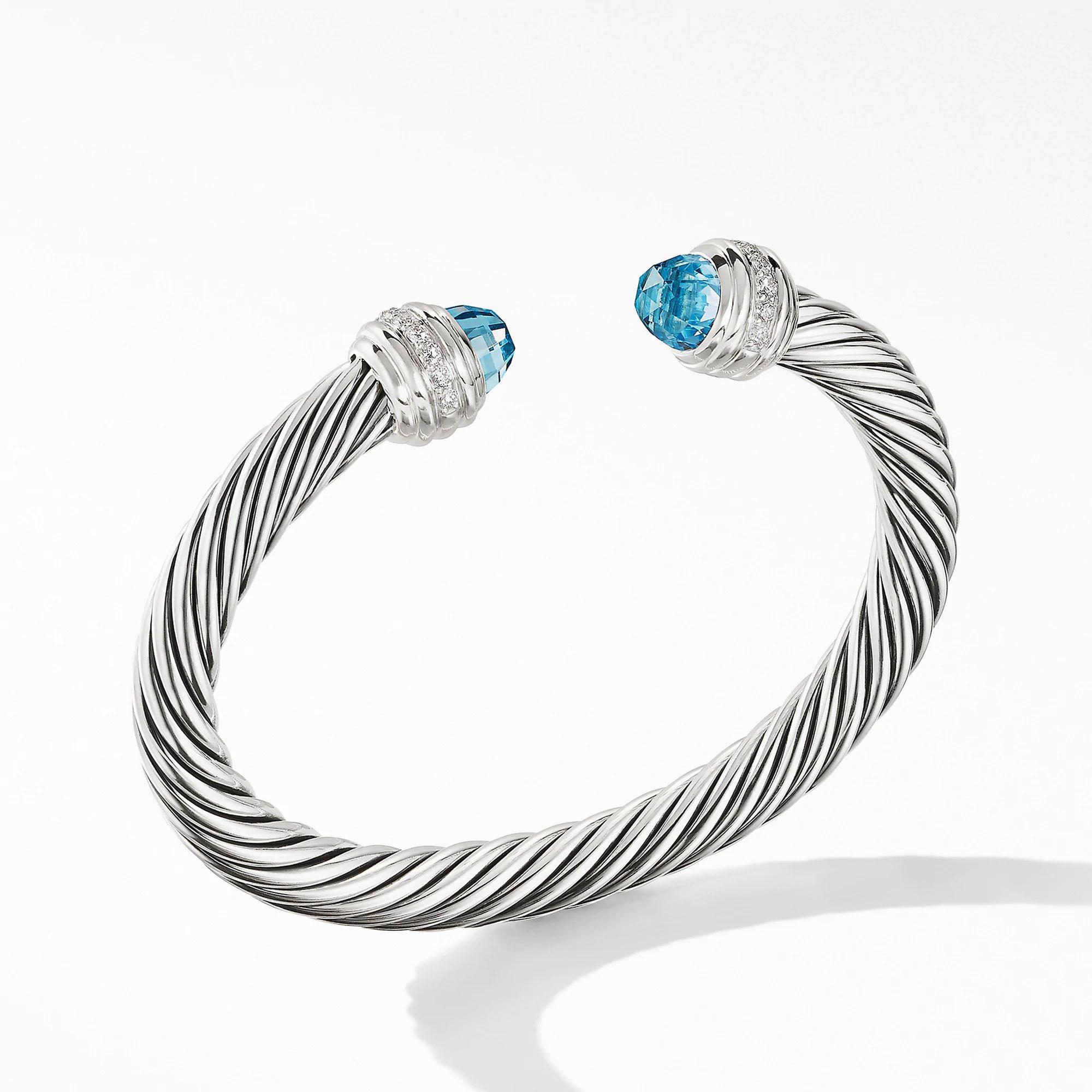 David Yurman Cable Classic Collection® Bracelet with Blue Topaz 