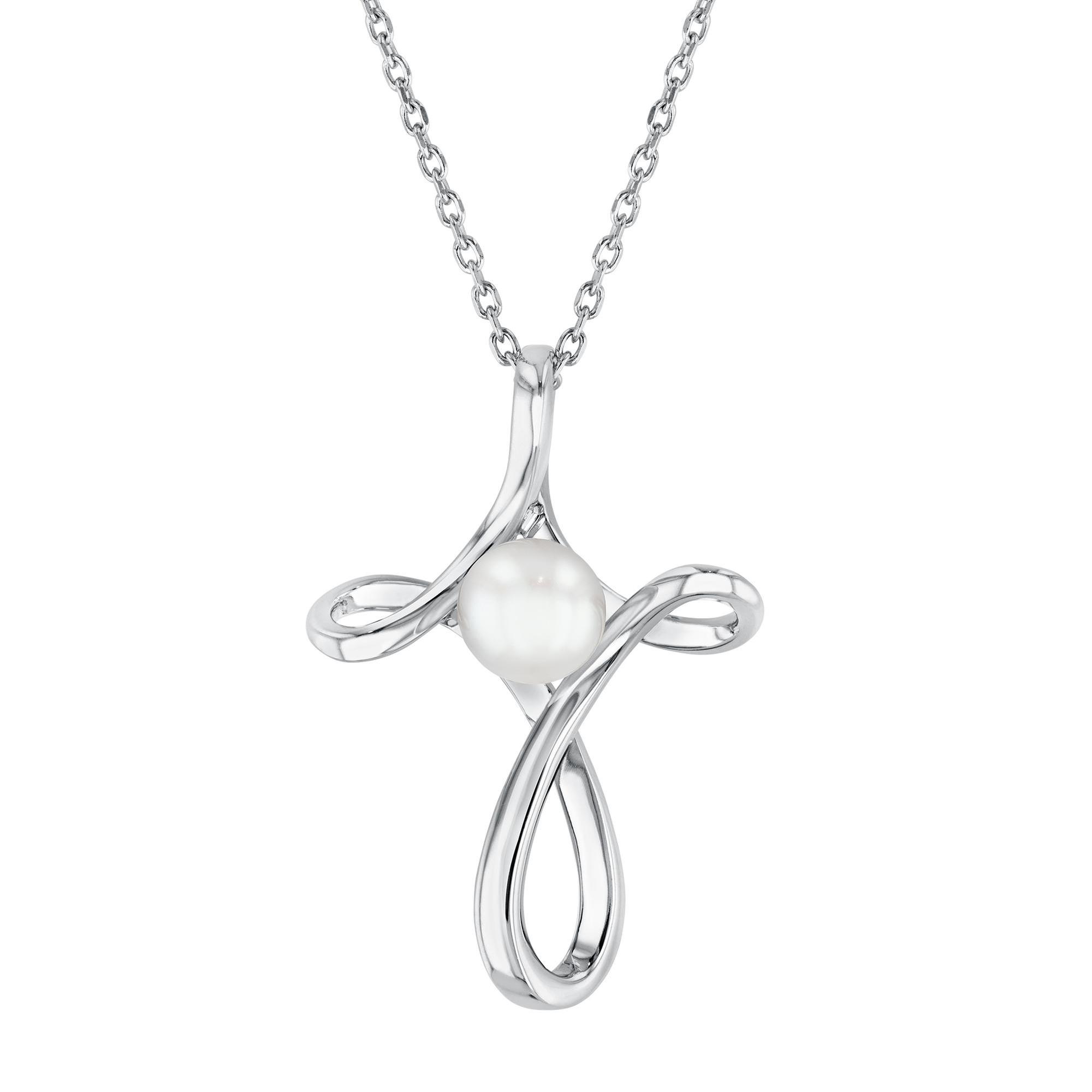 Sterling Silver and Diamond Sash Cross 