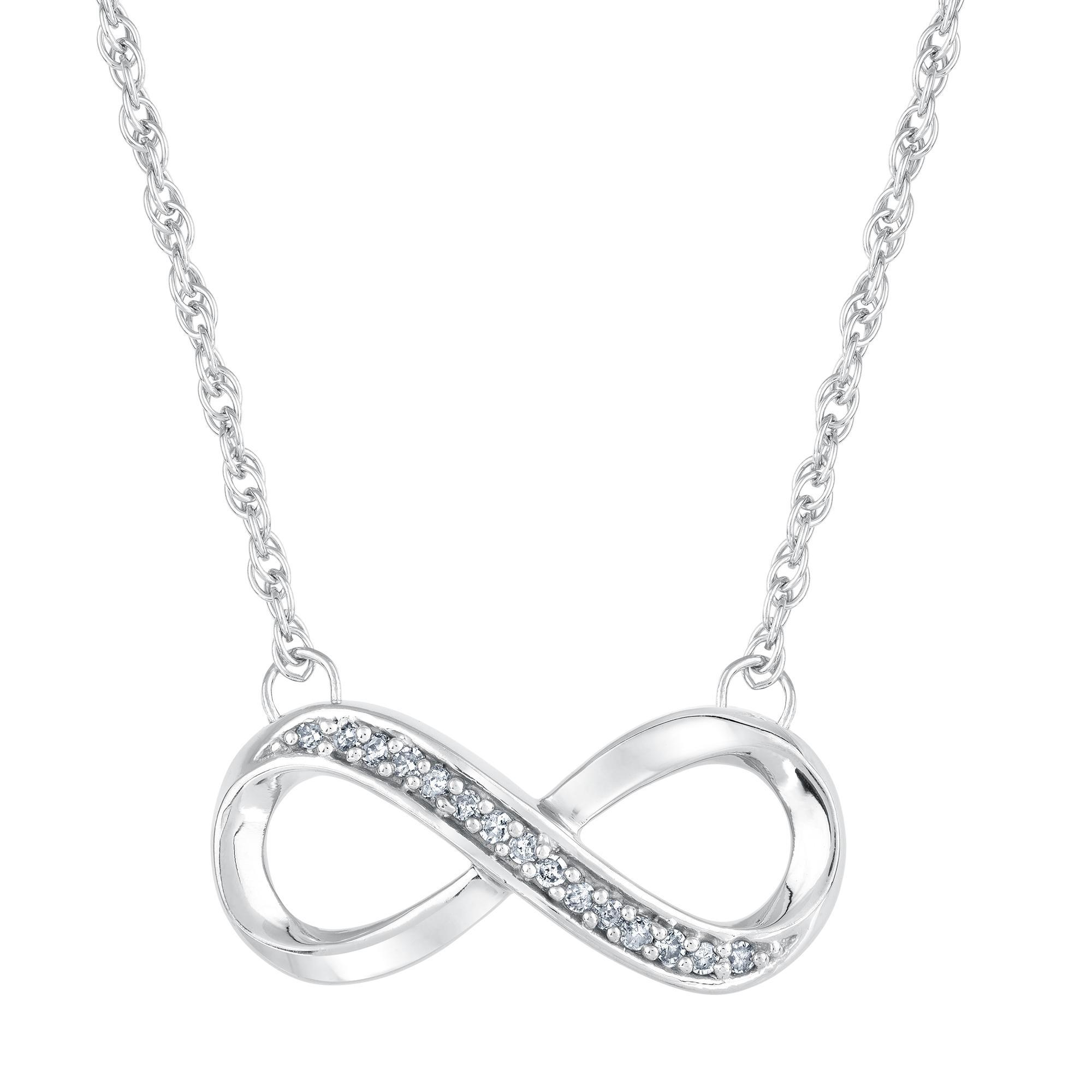 Two-Tone Interlocking Heart Infinity Pendant 1/15ctw | REEDS Jewelers