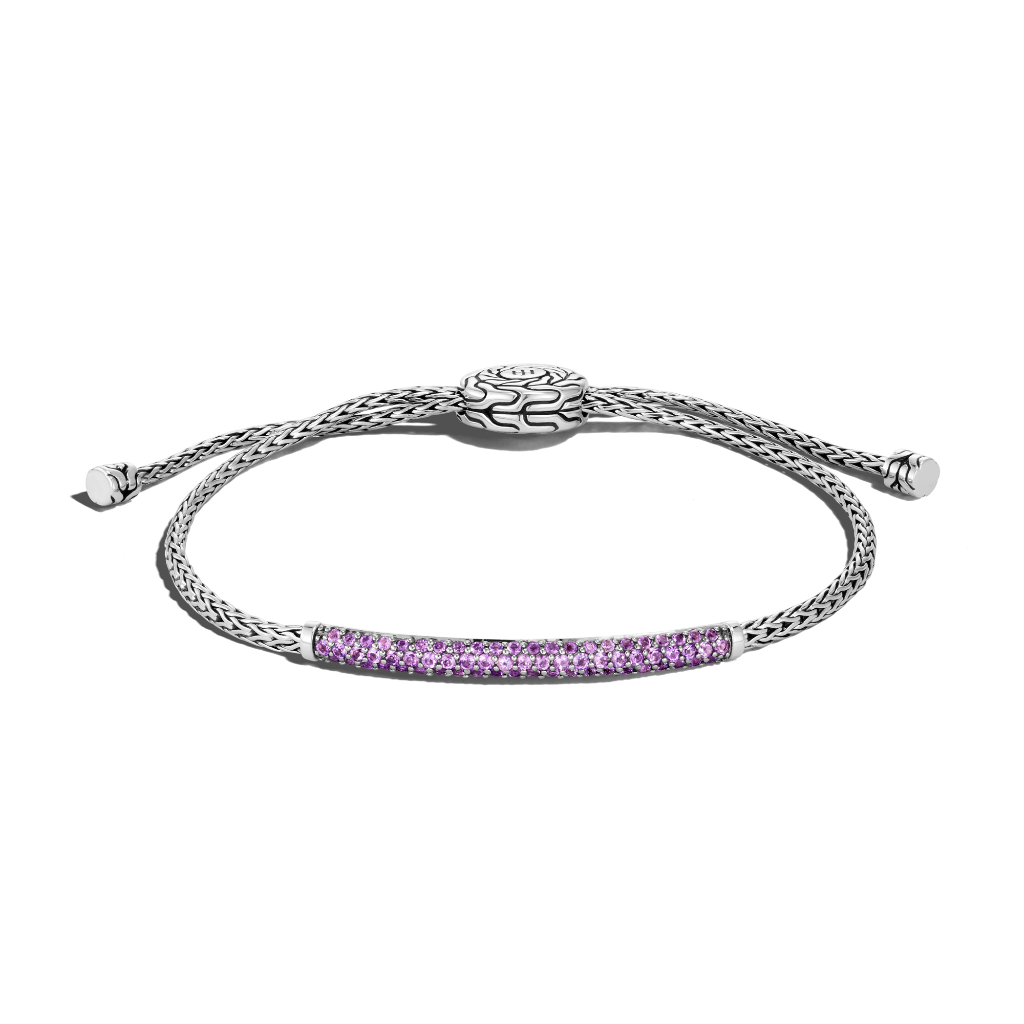 Sunrise Jewels Women's Natural Amethyst Gemstone Silver Plated Handmade Bracelet Jewelry 8 Inches with Adjustable Links