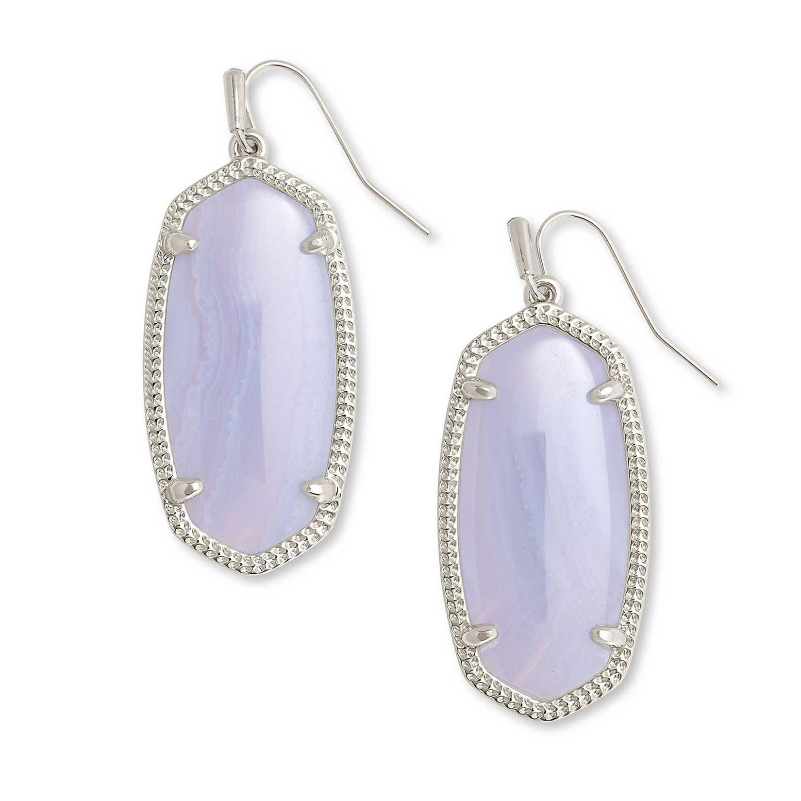 Dangles gift Blue Lace Agate statement jewelry Earrings Amethyst