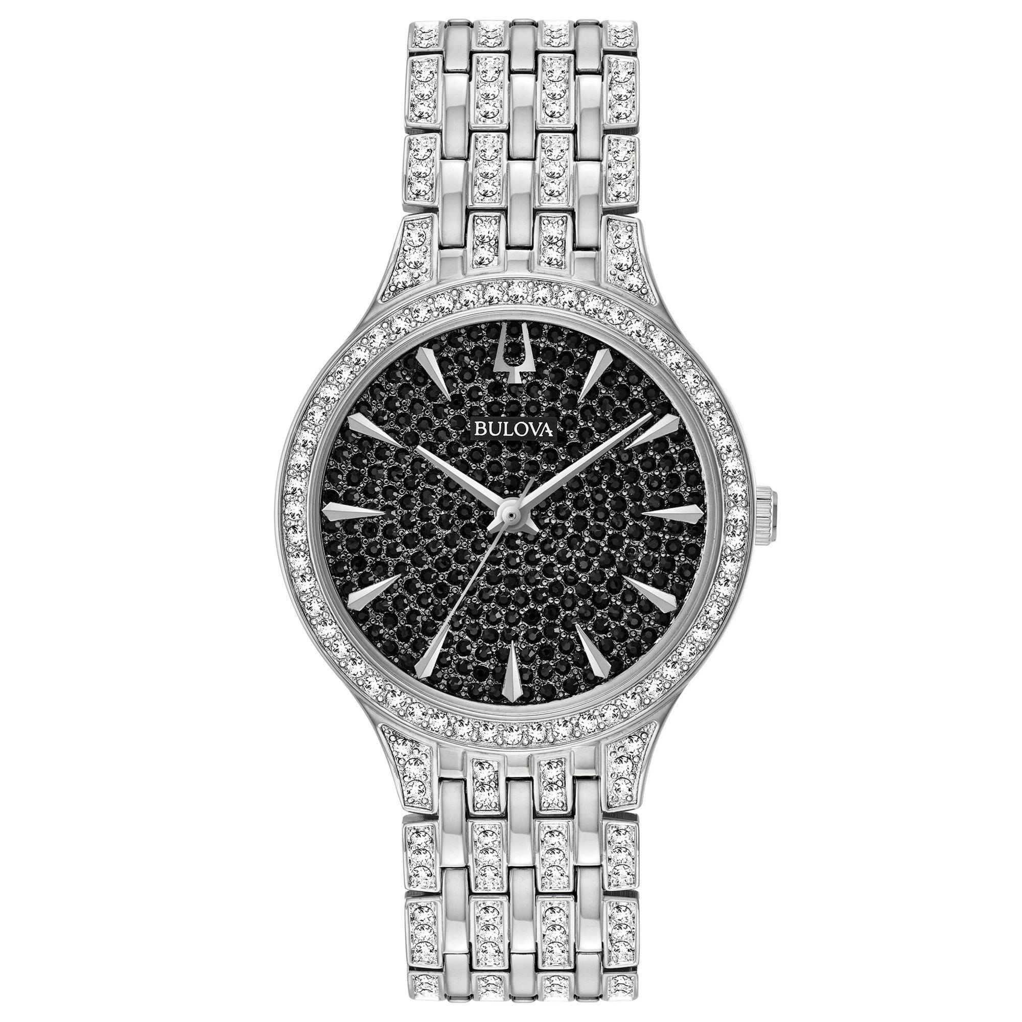 Bulova Phantom Black Pave Dial Stainless Steel Ladies Watch 96l273 For Sale Online Ebay