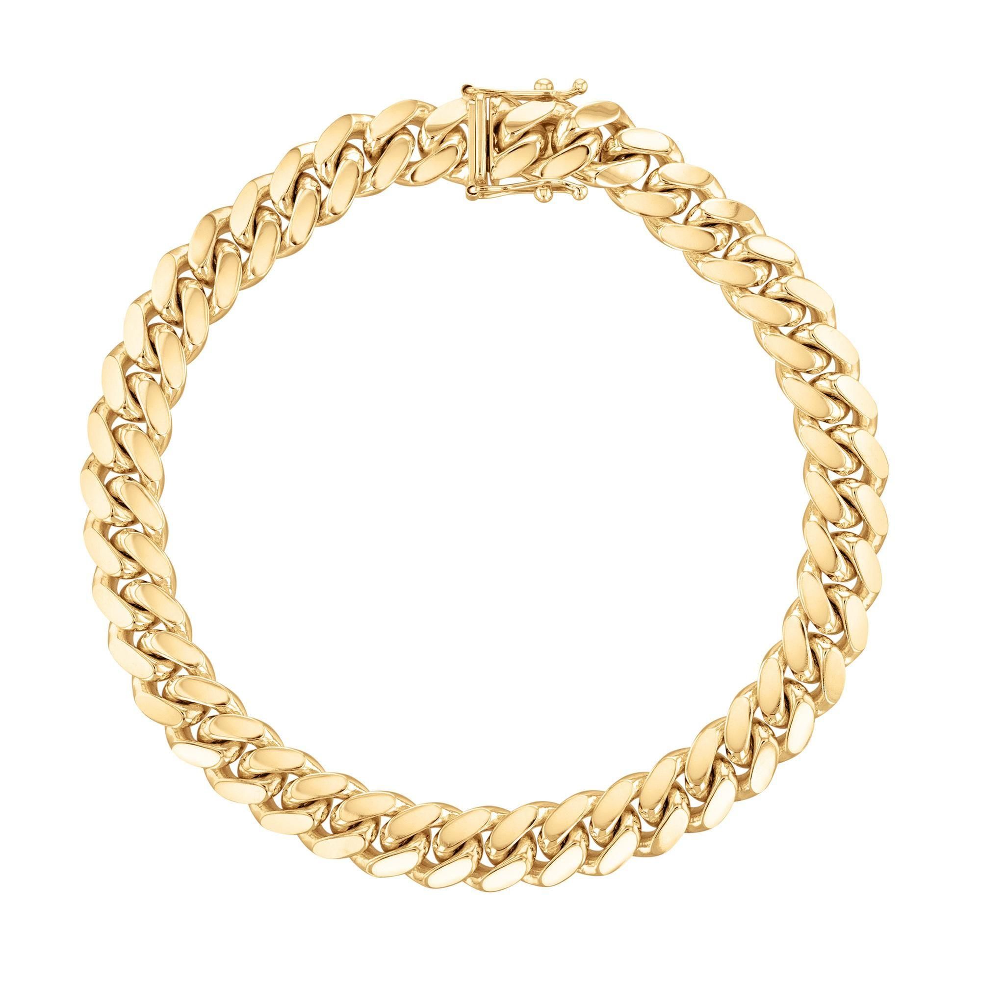 Yellow Gold Hollow Cuban Link Chain 