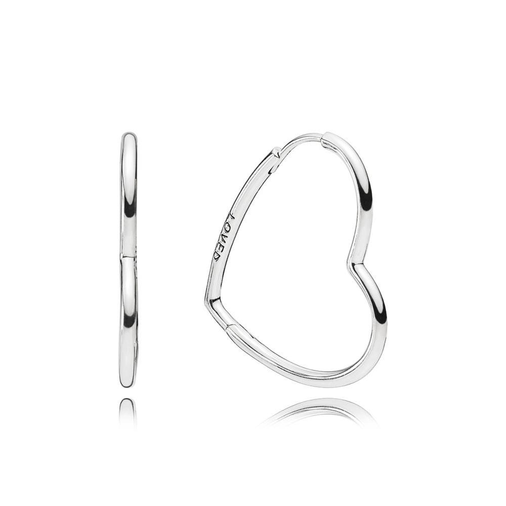 Pandora Asymmetric Heart Hoop Earrings 
