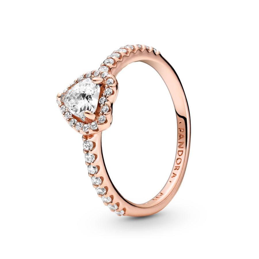 Pandora Sparkling Elevated Heart Ring 