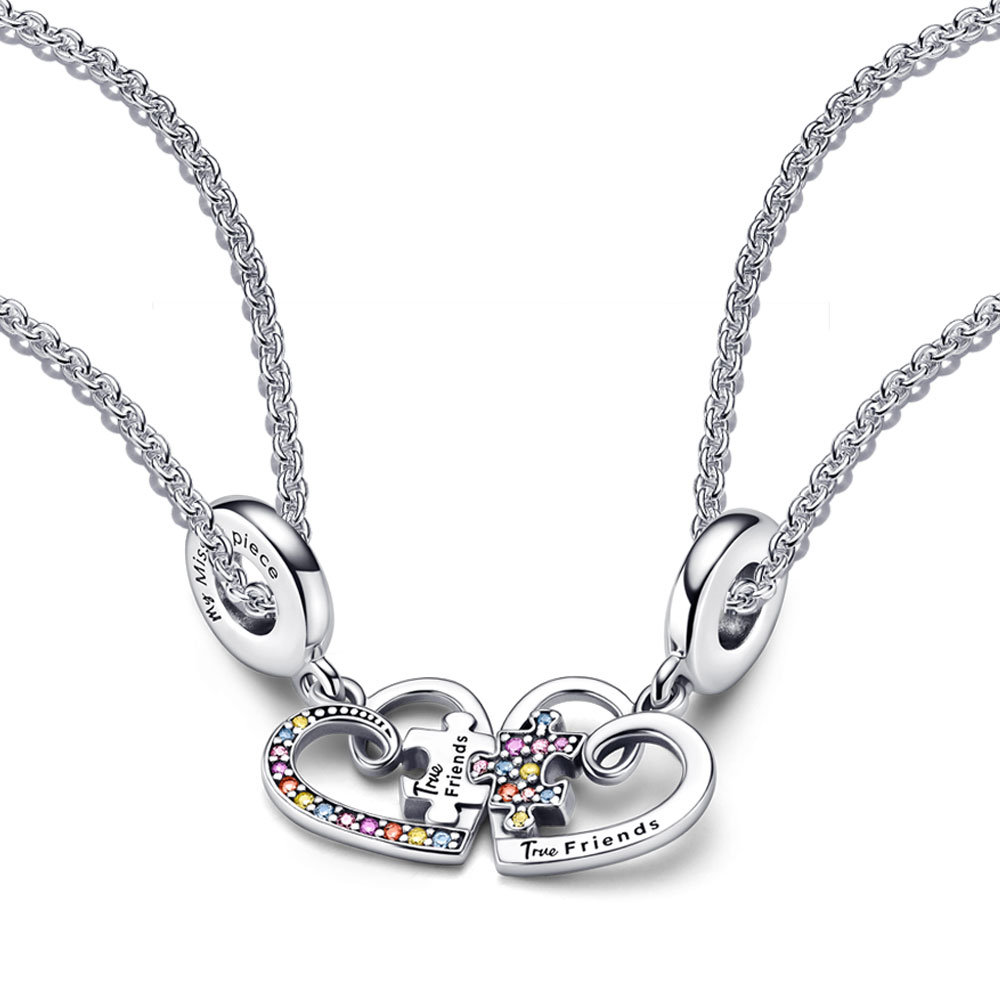 Pandora Heart \u0026 Mom Charm Necklace Set 