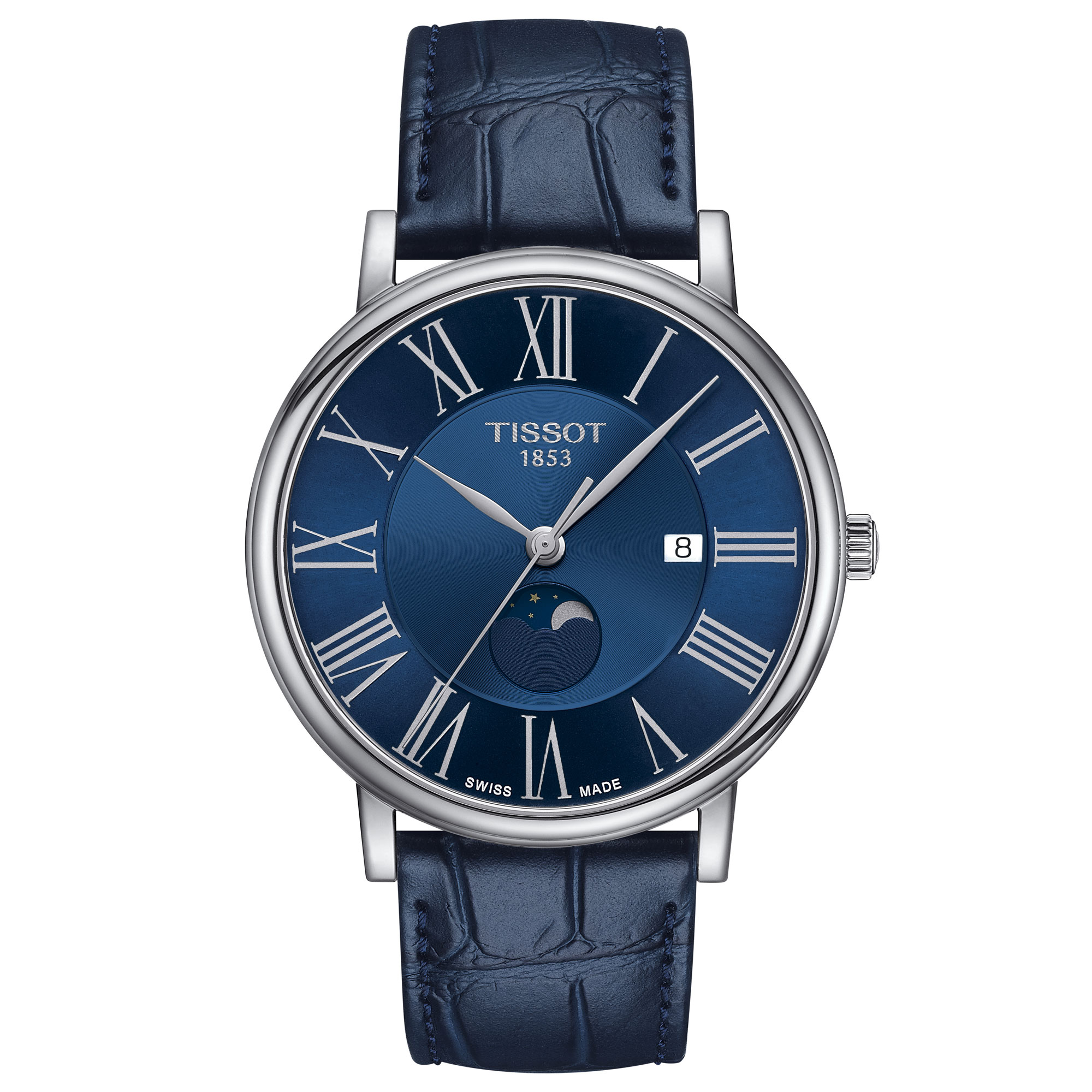 Men's Tissot T-Classic Carson Premium Blue Leather Strap Watch  T1224101604300 | REEDS Jewelers