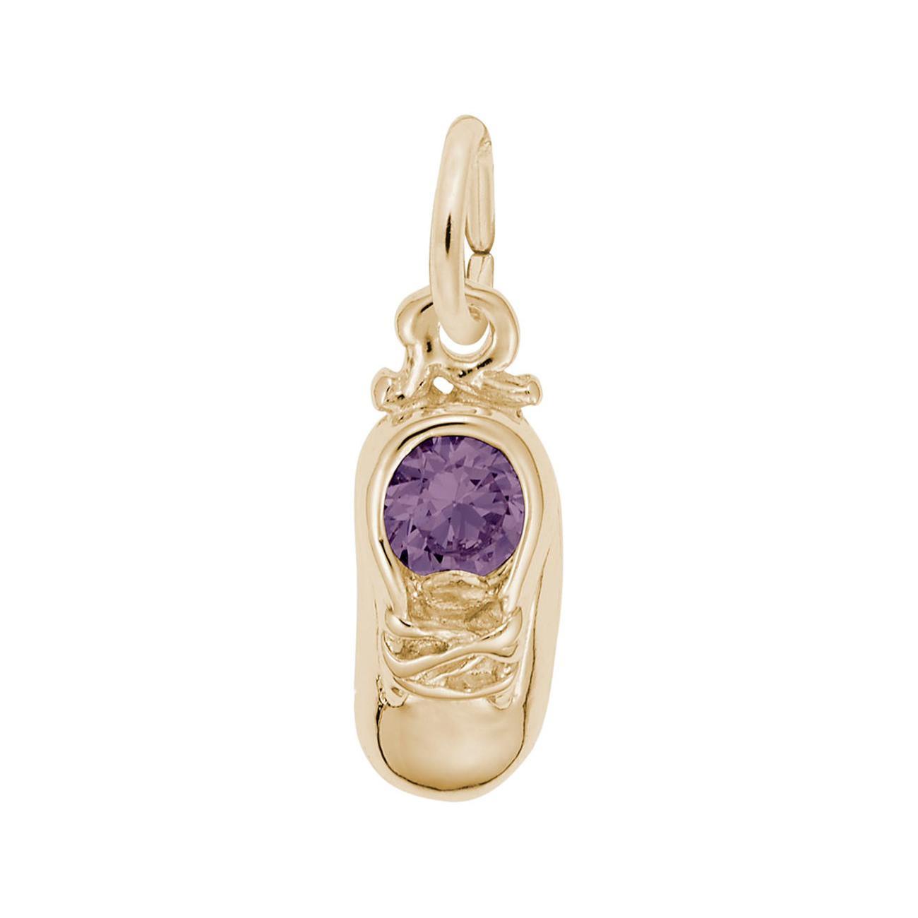 Purple February Birthstone 18-Inch Hamilton Gold Plated Necklace with 6mm Amethyst Birthstone Beads and Crucifix Charm Purple February Birthstone 18-Inch Hamilton Gold Plated Necklace with 6mm Amethyst Birthstone Beads and Crucifix Charm