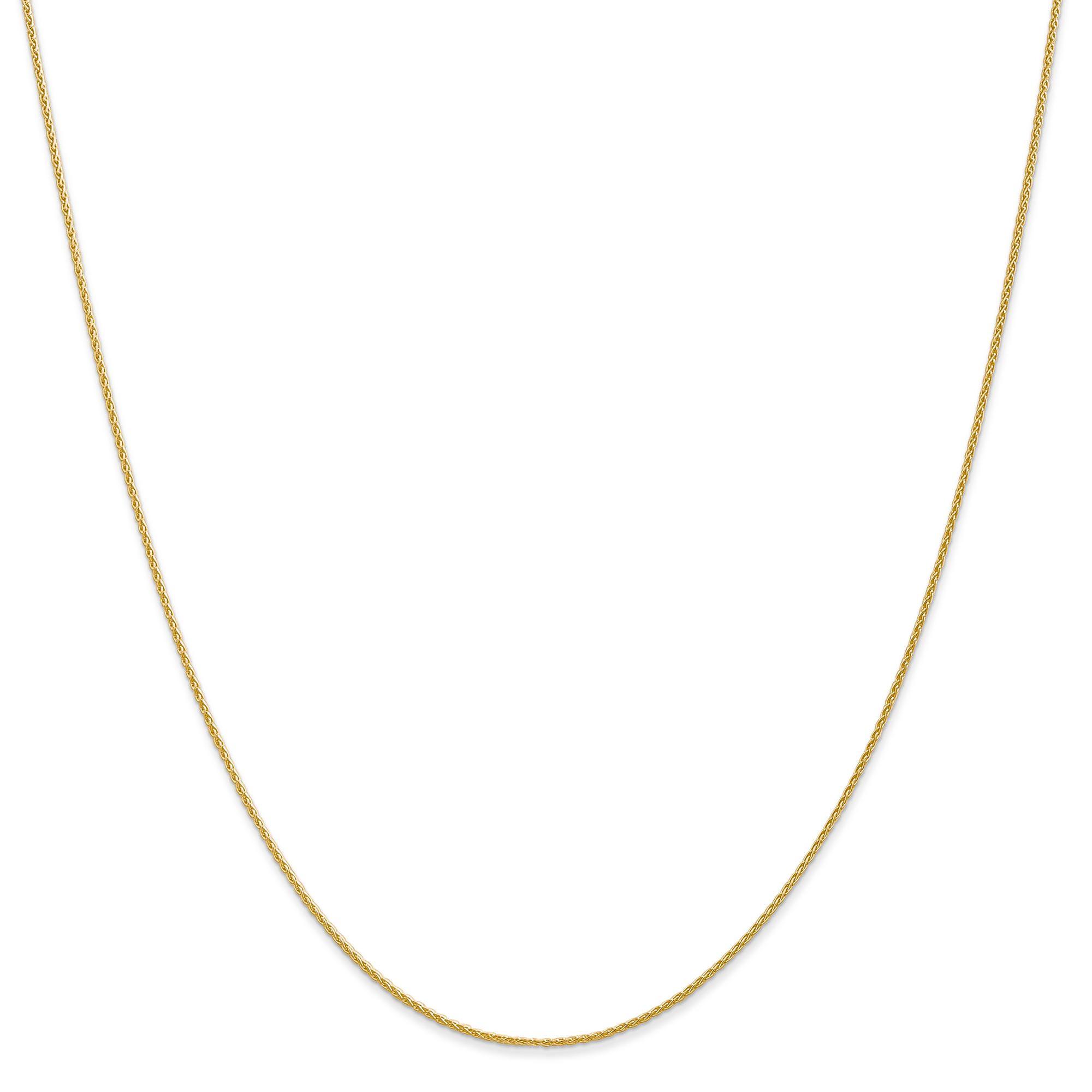 New Square Wheat Spiga Chain Necklace 14k Yellow Gold 0.7mm 